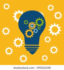 Idea design yellow background, vector illustration