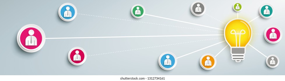 Idea development in a teamwork.. Eps 10 vector file.