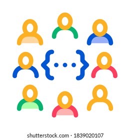 Idea Discussion Icon Vector. Outline Idea Discussion Sign. Isolated Contour Symbol Illustration
