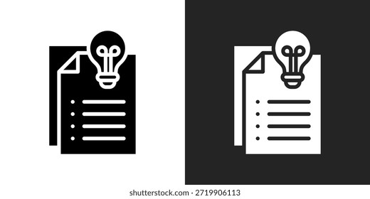 Idea Document Icon In Black And White Glyph Style