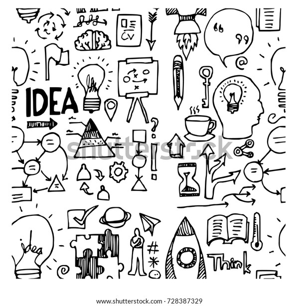 Idea Doodle Sketch Background Seamless Vector Stock Vector (Royalty ...