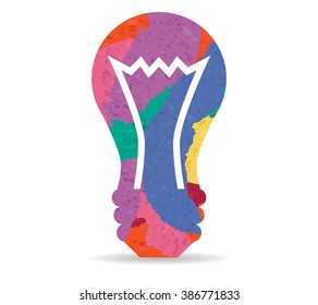 idea drawn painted icon vector