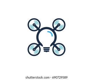Idea Drone Icon Logo Design Element