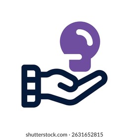 ícone duotônico da ideia. Ícone vetorial moderno e elegante para sites, aplicativos móveis, materiais de marketing e design corporativo. Totalmente dimensionável e pronto para uso.