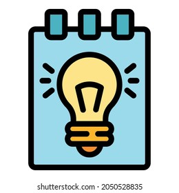 Idea event icon. Outline idea event vector icon color flat isolated