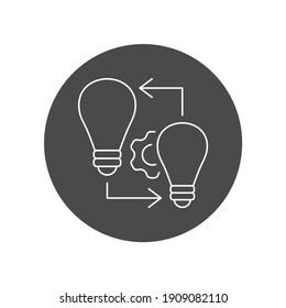 Idea exchange black glyph icon. Soft skills. Pictogram for web, mobile app, promo.
