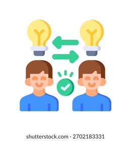 Icono de intercambio de ideas Ilustración vectorial plana