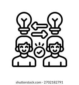 Idea Exchange Icon Line Vector Illustration