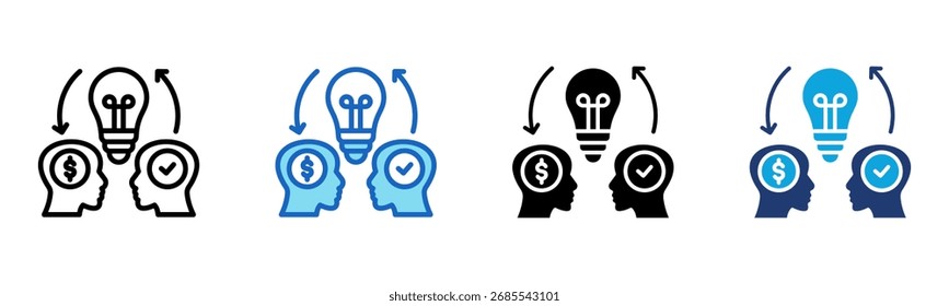 Icono de intercambio de ideas Multi Style Ilustración vectorial