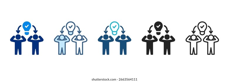 Ícone de troca de ideias definir ilustração de vetor de vários estilos