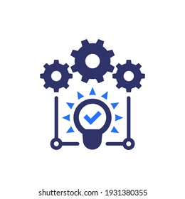 idea execution icon with gears