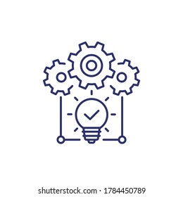 idea execution line icon on white