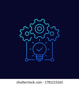 idea execution line vector icon