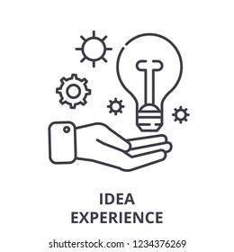 Idea experience line icon concept. Idea experience vector linear illustration, symbol, sign