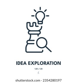 Icon für Ideenfindung. Innovation, Kreativ, Brainstorm. Bearbeitbarer Stroke. Einfaches Vektorsymbol