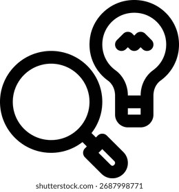 Idea Exploration, Idea Research, Idea Analysis Outline Icon