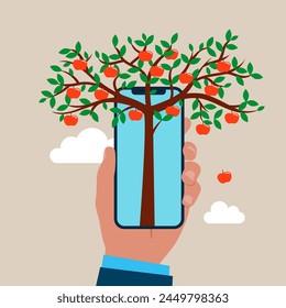 Idea, Financial and investment growth. Modern vector illustration in flat style.