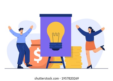 Idea for financial target, Ivestment success concept. Vector illustration for web, print, presentation.