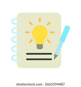 Idee flache Farbe Mini Illustration Symbol. Für moderne Konzeption, Print, UI, UX-Kit, Web- und App-Entwicklung. Vektorgrafik mit Bezug zu Büro, Bildung, Prüfung und mehr