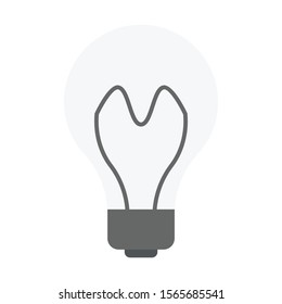 Idea flat icon, bulb icon isolated, lamp icon.