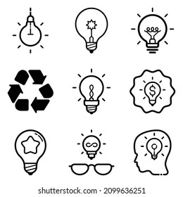 Idea Icono plano Conjunto Aislado En Fondo Blanco
