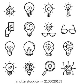 Idea Icono plano Conjunto Aislado En Fondo Blanco