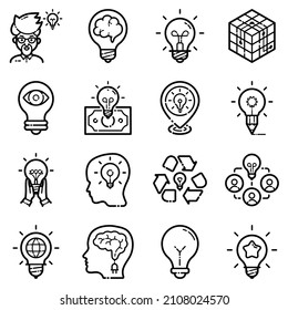 Idea Icono plano Conjunto Aislado En Fondo Blanco