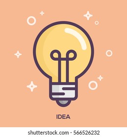 Idea Flat Line Illustration. Business Concept Illustration.