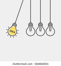 Idea flat vector icon. Lightbulb flat vector icon