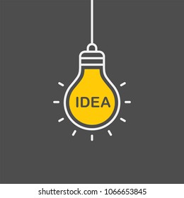 Idea Flat Vector Icon. Lightbulb Flat Vector Icon