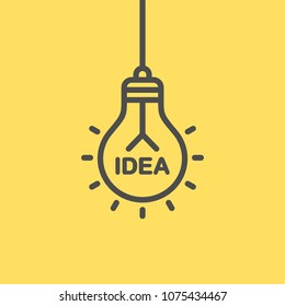 Idea flat vector icon. Lightbulb flat vector icon