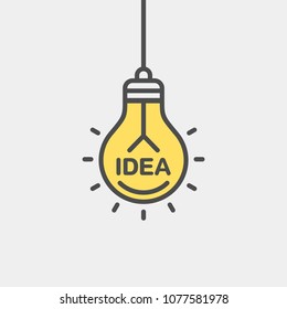 Idea flat vector icon. Lightbulb flat vector icon