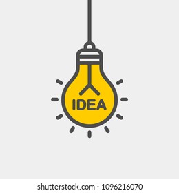 Idea flat vector icon. Lightbulb flat vector icon