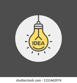 Idea flat vector icon. Lightbulb flat vector icon