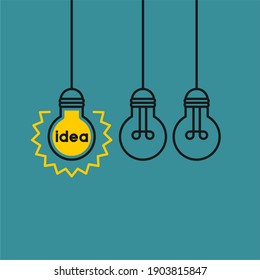 Idea flat vector icon. Lightbulb flat vector icon
