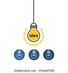 Idea flat vector icon. Lightbulb flat vector icon