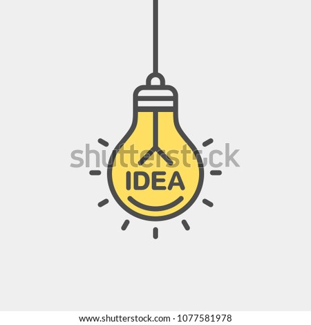 Idea flat vector icon. Lightbulb flat vector icon