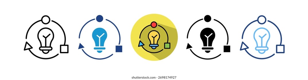 Idea Flow Icon Multiple Vector Illustration