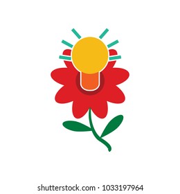 Idea Flower Logo Icon Design