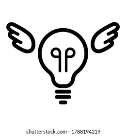 Idea Fly Flat Icon Isolated On White Background