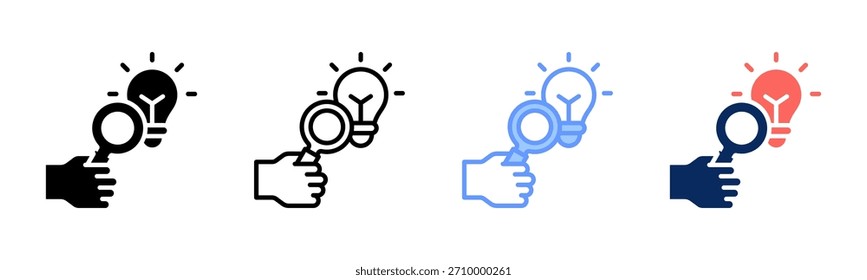 Idea Focus Lens icon set multiple style collection