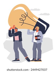 Idea to to fuel innovation and success in business by leveraging cutting-edge technology and strategic concepts. Business ideas and successful ventures concept, flat vector illustration isolated.