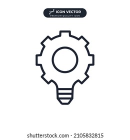 Idea gear bulb icon symbol template for graphic and web design collection logo vector illustration