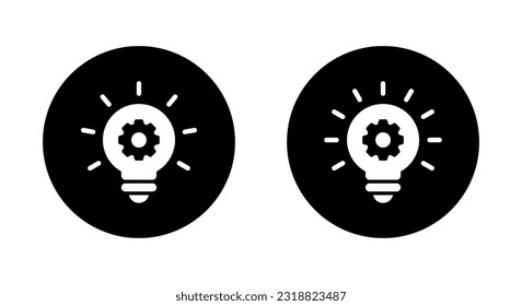 Idea gear bulb icon vector. Management creativity symbol concept