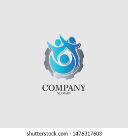 Idea gear logo icon concept design template elements