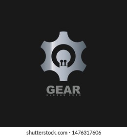Idea gear logo icon concept design template elements