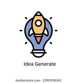 Idea Generar ilustración de diseño de iconos con contorno vectorial. Símbolo de negocio y administración sobre archivo EPS 10 en fondo blanco