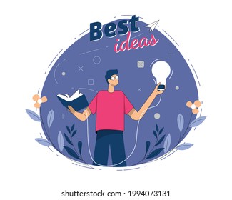Idea generating illustration concept vector
