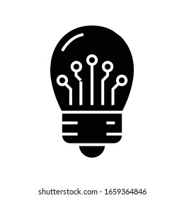 Idea generation black icon, concept illustration, vector flat symbol, glyph sign.