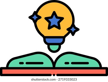 Generación de ideas desde el icono del libro con la bombilla